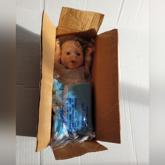 Vintage 1988 Raffoler Neborn Baby White Boy Doll 54592 With Accessories - Picture 5 of 14